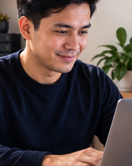 A VetVA Certified virtual assistant working from a home office